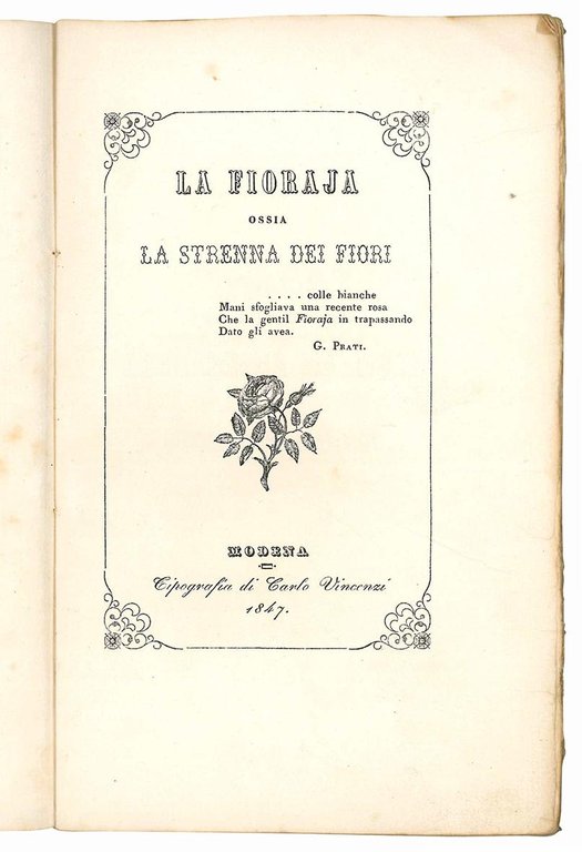 La fioraja ossia la strenna dei fiori. Anno II.