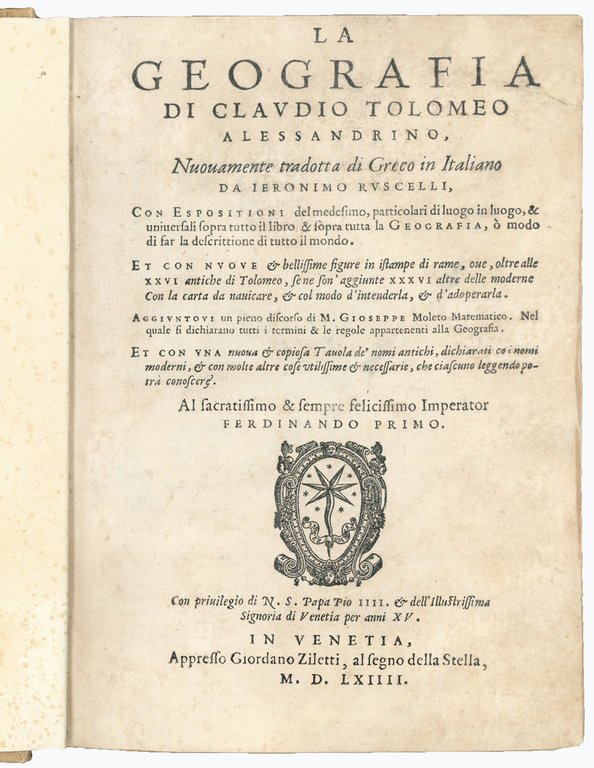 La geografia di Claudio Tolomeo alessandrino, nuovamente tradotta di greco …