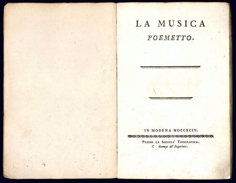 La musica. Poemetto.