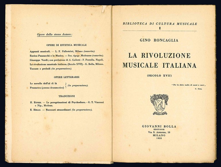 La rivoluzione musicale italiana (secolo XVII).