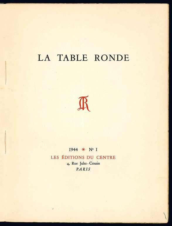 La Table Ronde. 1944 N^1.