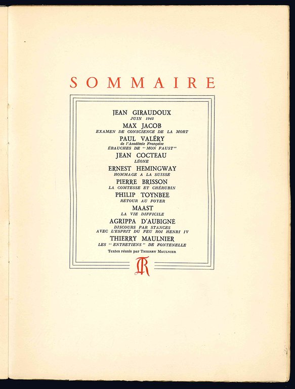 La Table Ronde. 1944 N^1.
