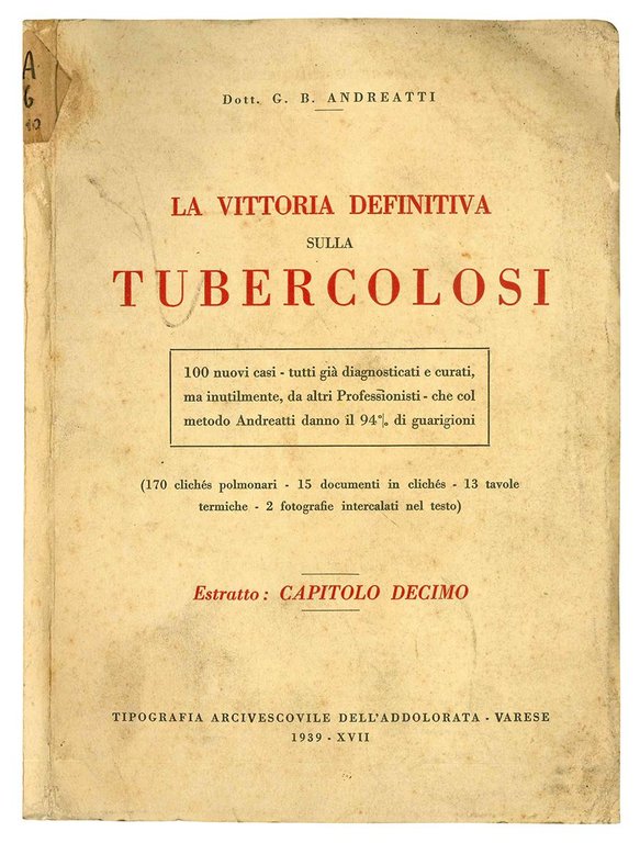 La vittoria definitiva sulla tubercolosi. Estratto: Capitolo decimo. "La facile …