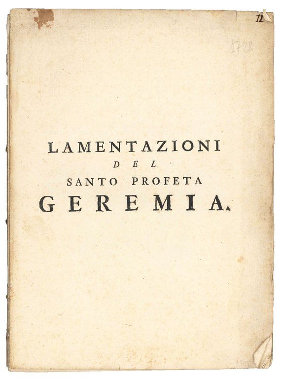 Lamentazioni del santo profeta Geremia espresse ne' loro dolenti affetti … | Immagine Gallery 2