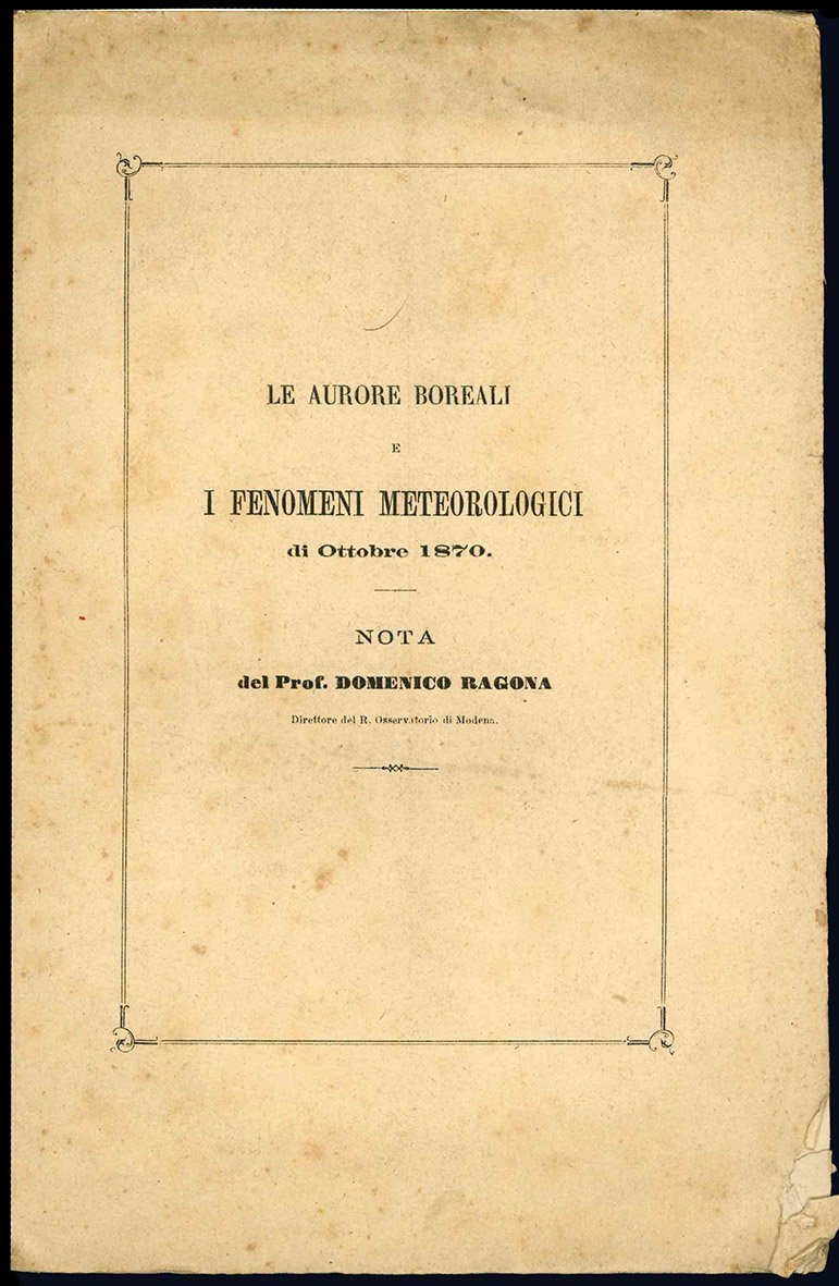Le aurore boreali e i fenomeni meteorologici di Ottobre 1870. …