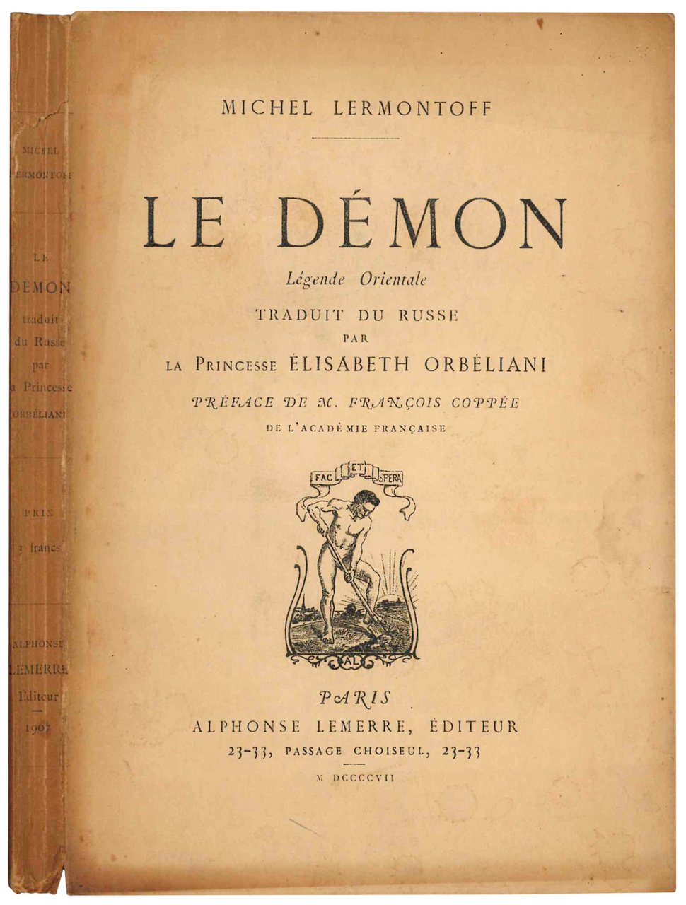 Le demon. Légende orientale. Traduit du russe par la Princesse … | Immagine principale