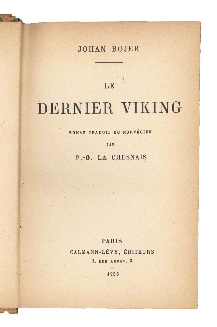 Le dernier viking. Roman traduit du norvégien par P. G. … | Immagine principale