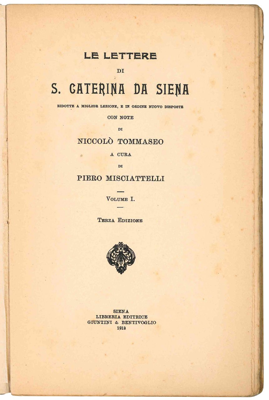 Le lettere di S. Caterina da Siena ridotte a migliore … | Immagine principale