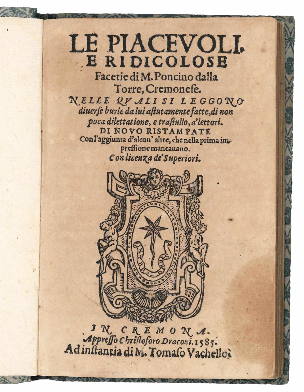 Le piacevoli, e ridicolose Facetie di M. Poncino dalla Torre, … | Immagine principale