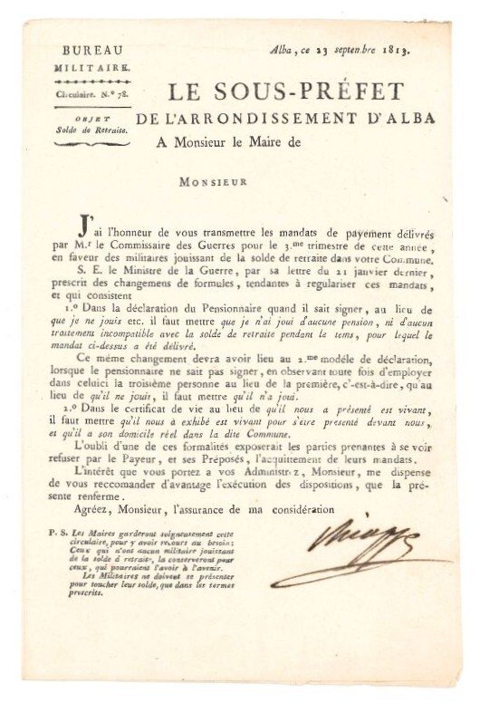 Le sous-préfet de l'arrondissement d'Alba A Monsieur le Maire de …
