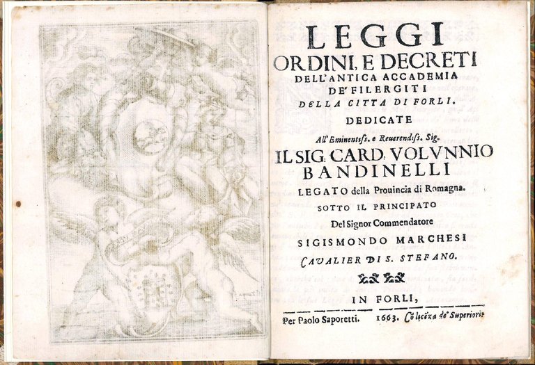 Leggi ordini, e decreti dell'antica Accademia de' Filergiti della citta …