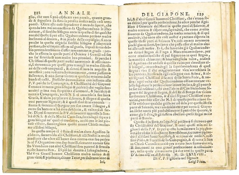 Lettera annale del Giapone scritta al Padre Generale della Gompagnia …
