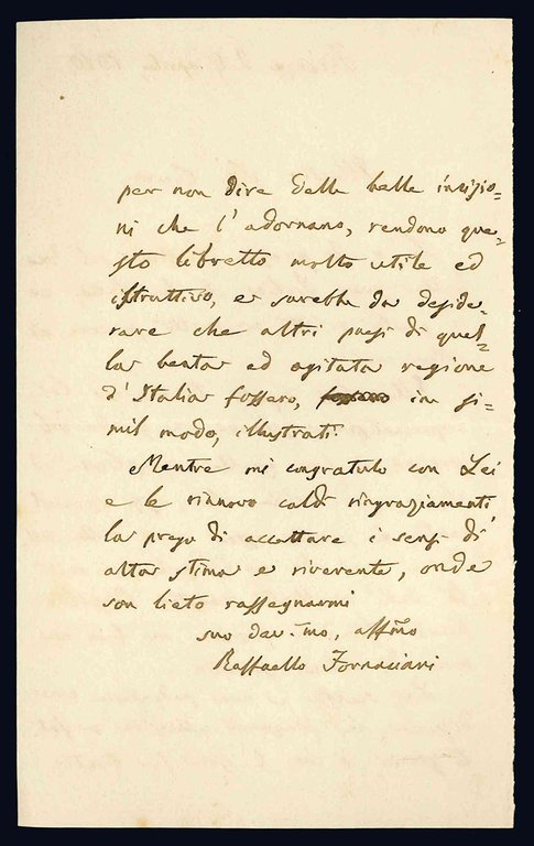 Lettera autografa. Firenze: 24 aprile 1910.