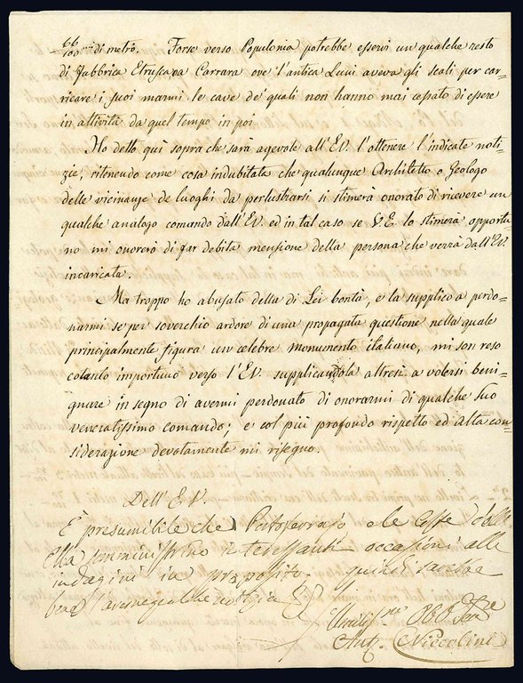 Lettera autografa. Napoli: 11 marzo 1836.