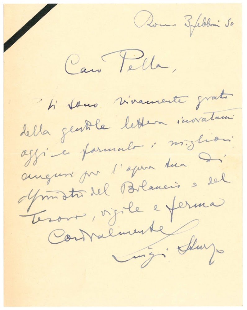 Lettera dattiloscritta su carta intestata, firmata e indirizzata al ministro … | Immagine principale