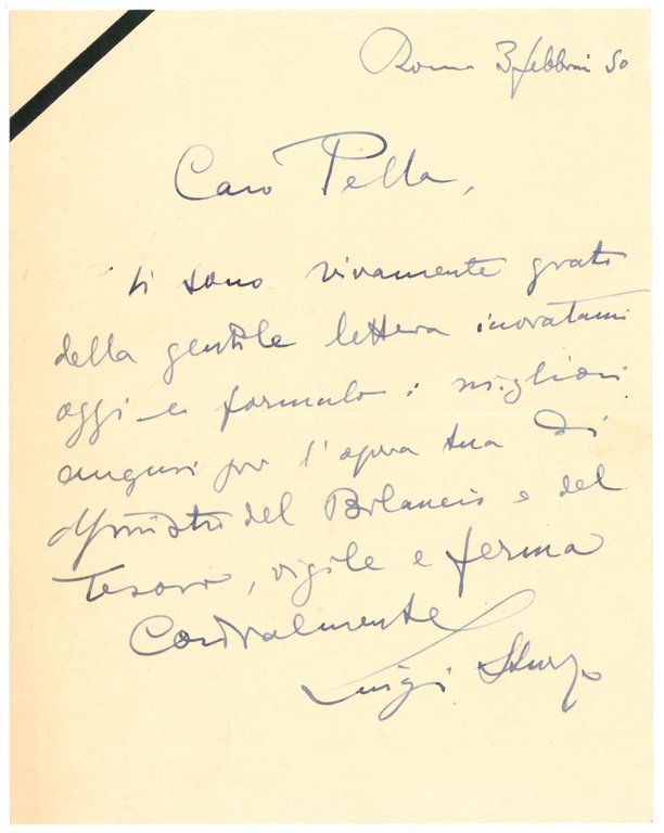 Lettera dattiloscritta su carta intestata, firmata e indirizzata al ministro … | Immagine Gallery 3