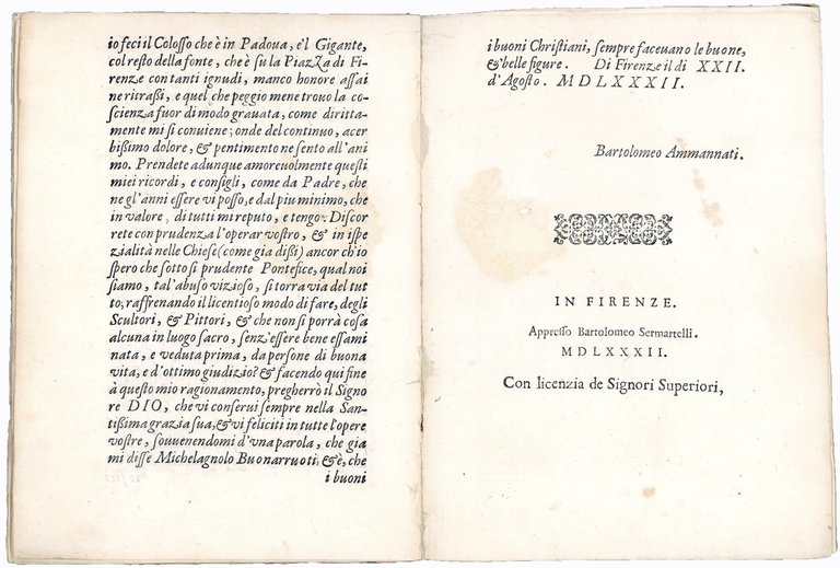 Lettera di messer Bartolomeo Ammannati architetto, e scultor fiorentino. A …