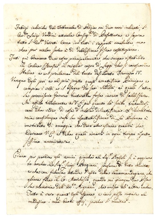 Lettera indirizzata a Francesco IV d'Austria-Este (1779-1846) firmata e datata …