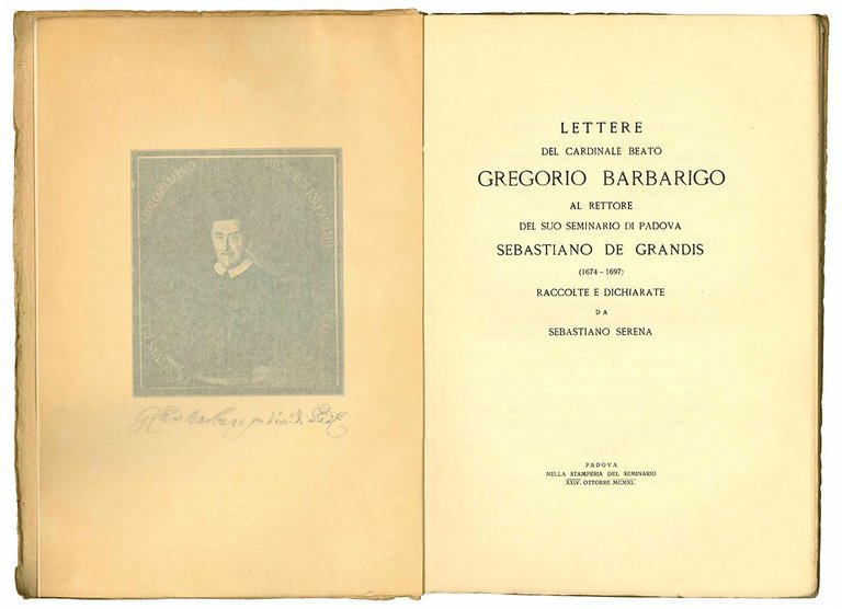 Lettere del cardinale beato Gregorio Barbarigo al rettore del suo …