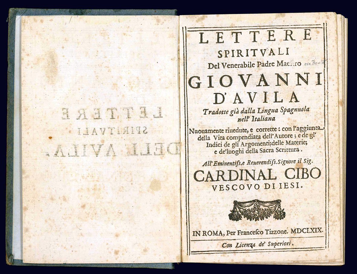 Lettere spirituali del Venerabile Padre Maestro Giovanni d'Avila. Tradotte già …