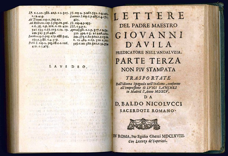 Lettere spirituali del Venerabile Padre Maestro Giovanni d'Avila. Tradotte già …