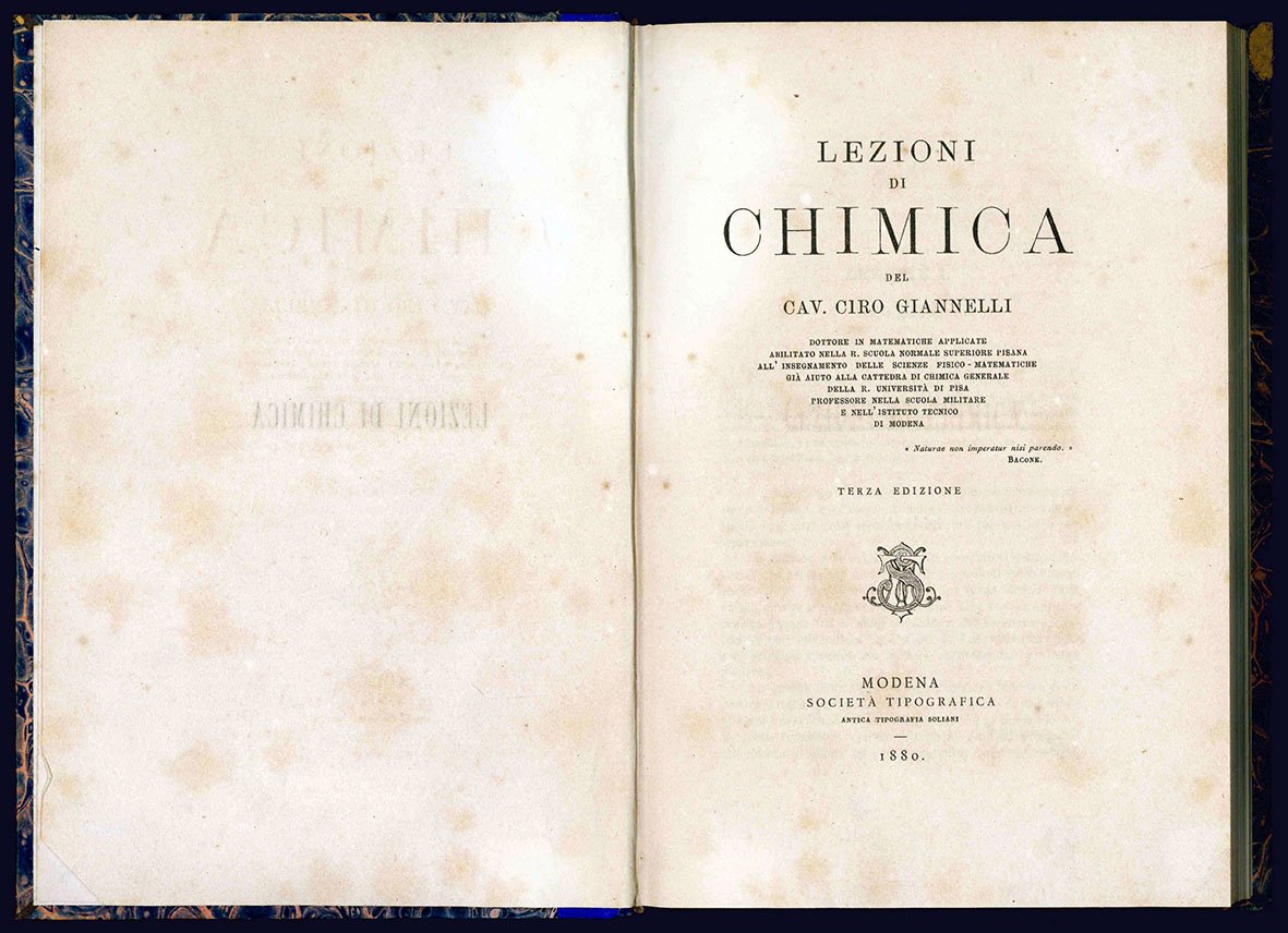 Lezioni di chimica del cav. Ciro Giannelli dottore in matematiche …