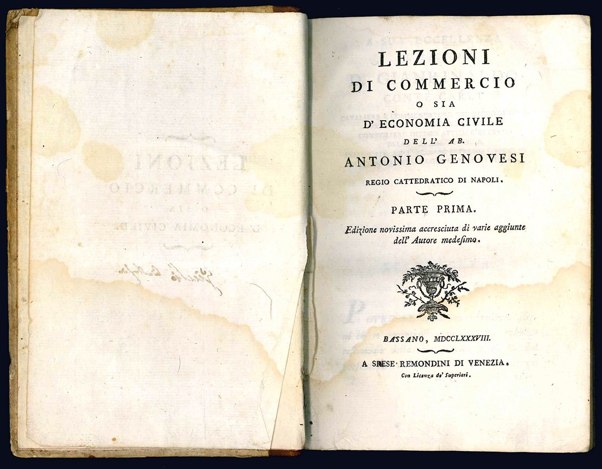 Lezioni di commercio o sia d'economia civile dell'Ab. Antonio Genovesi …
