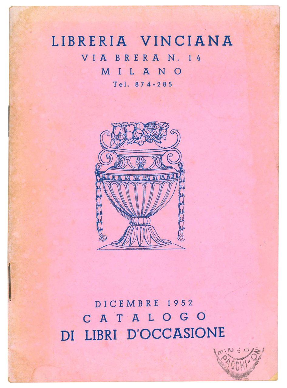Libreria Vinciana. Dicembre 1952. Catalogo di libri d'occasione.