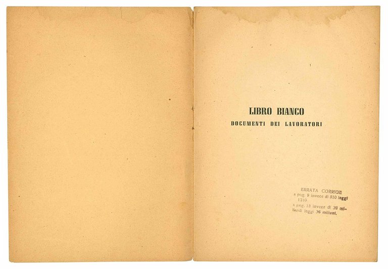 Libro bianco. Le reggiane vivranno! Documenti dei lavoratori.