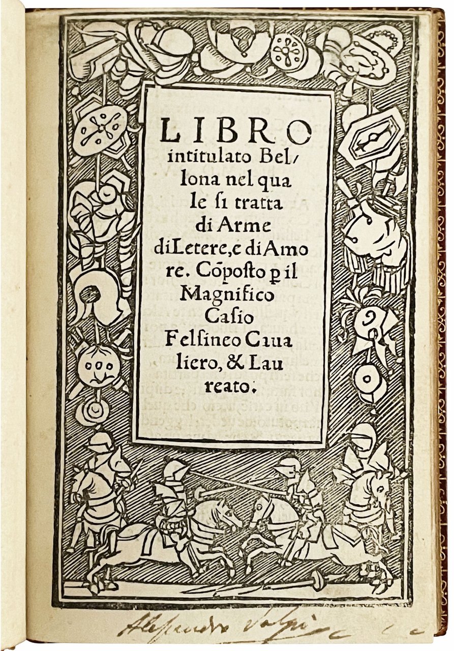 Libro intitulato Bellona nel quale si tratta di arme, di …