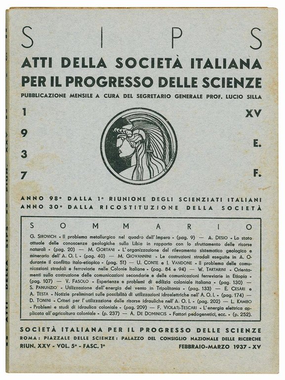 Lotto di 12 numeri degli Atti della Società italiana per …