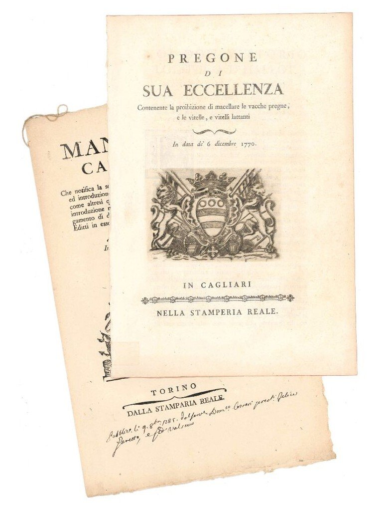 Lotto di 2 manifesti sull'allevamento dei vitelli in Piemonte e …