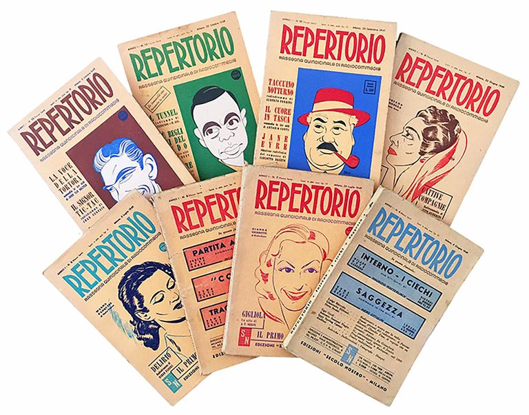 Lotto di otto numeri del periodico "Repertorio. Rassegna quindicinale di …