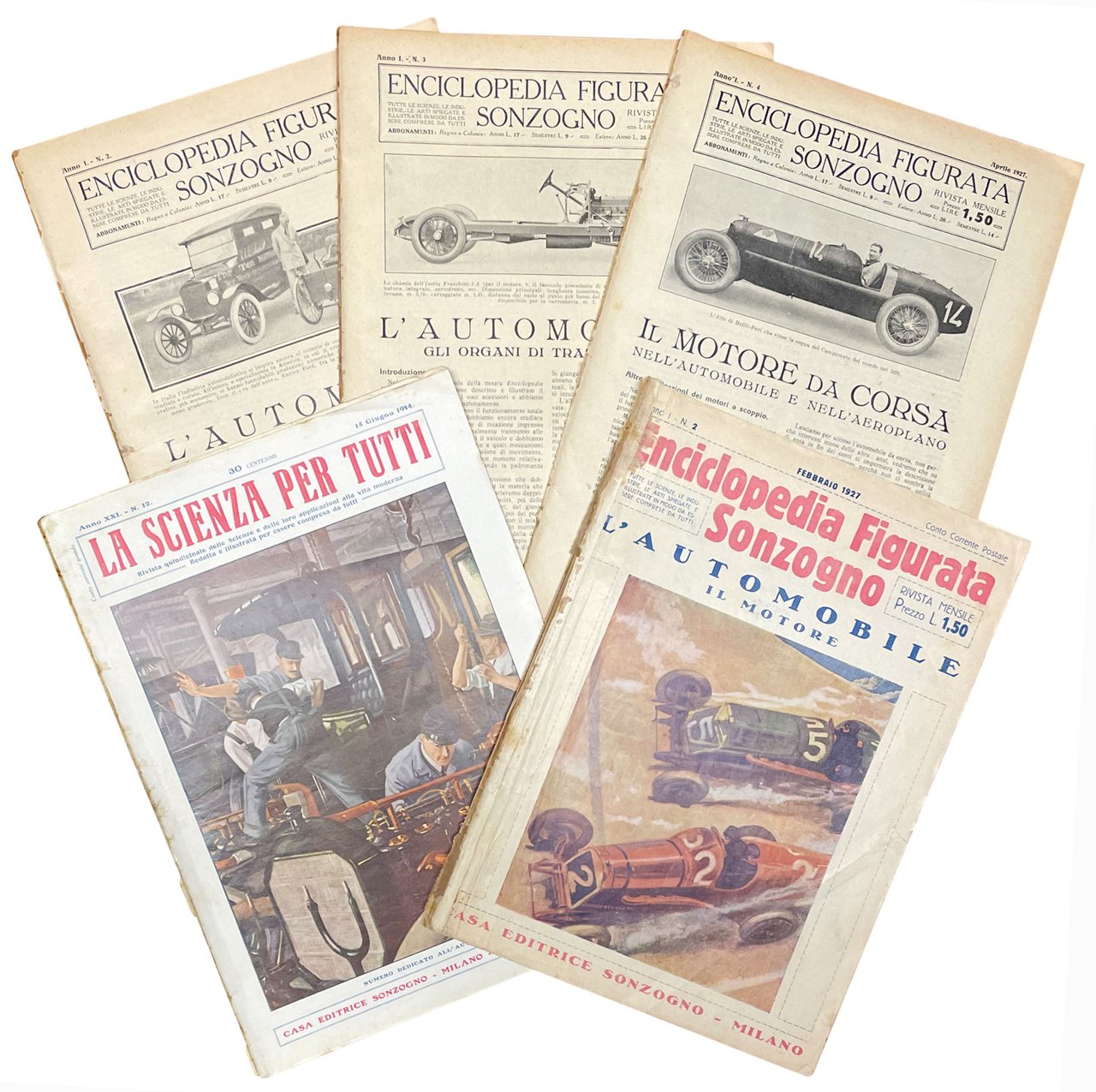 Lotto di quattro numeri di popolari riviste di automobilismo.