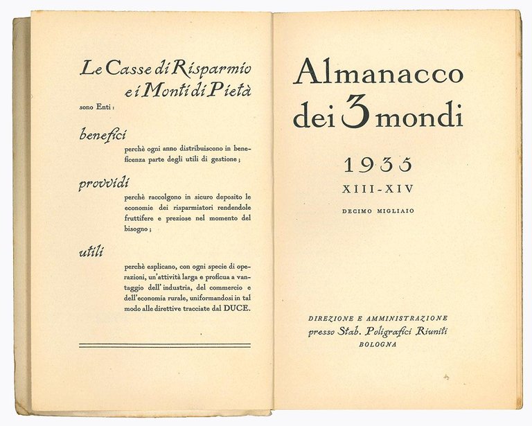 Lotto di tre numeri dell' "Almanacco dei 3 mondi". Anno …