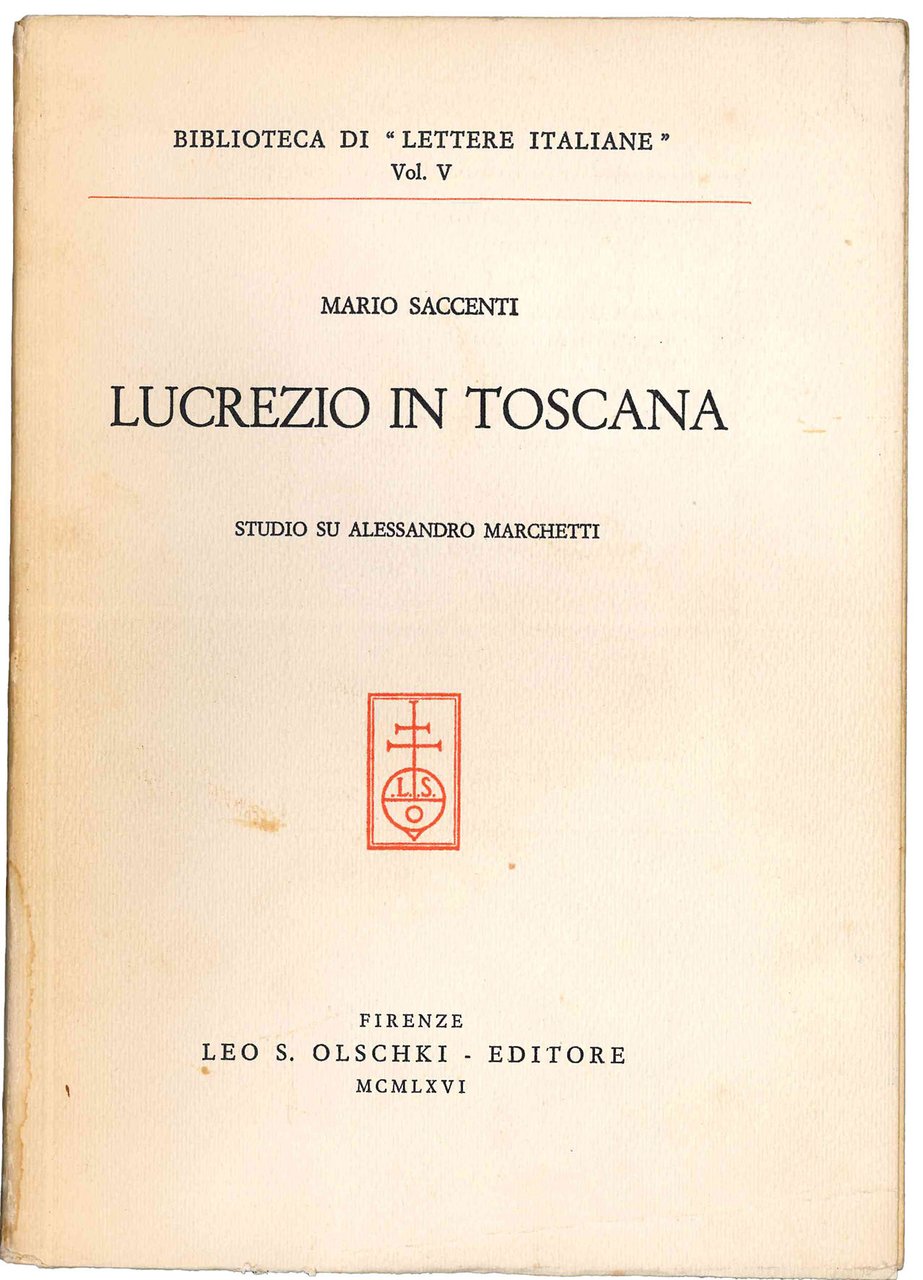 Lucrezio in Toscana. Studio su Alessandro Marchetti | Immagine principale