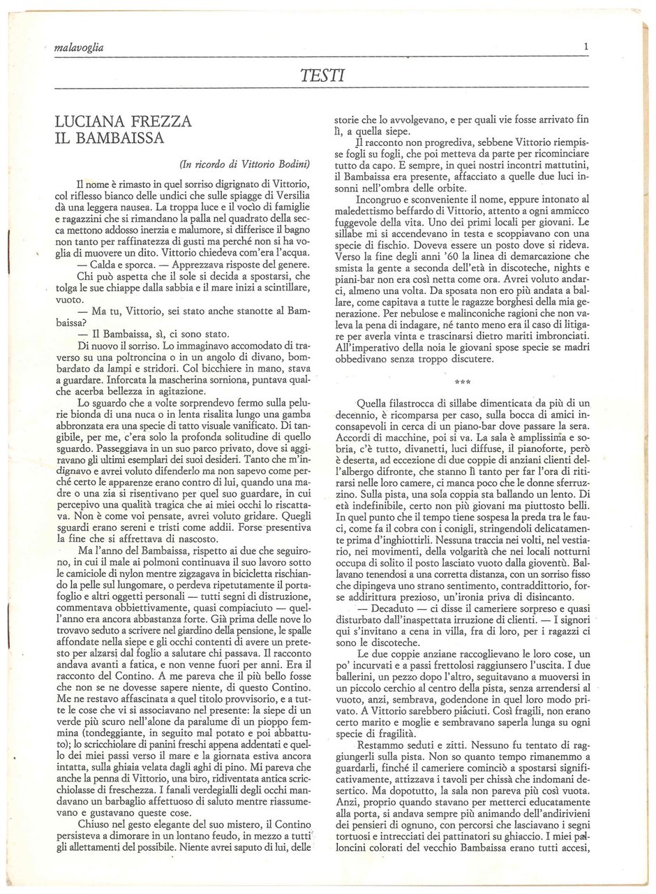 "malavoglia". N. 2. Dicembre 1988. | Immagine principale