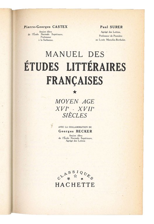 Manuel des études littéraires françaises. Due volumi: Moyen Age, XVI-XVII … | Immagine Gallery 2