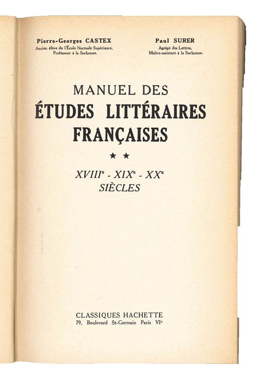 Manuel des études littéraires françaises. Due volumi: Moyen Age, XVI-XVII … | Immagine Gallery 3