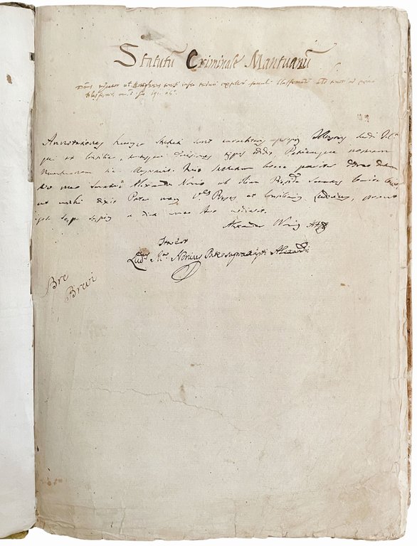 Manuscript on paper in Latin and Italian. Mantua, end of …
