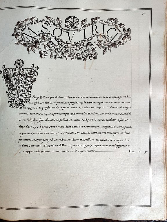 Martilogio de beni stabili del Sig. Federigo Ottolini. Misurati da …
