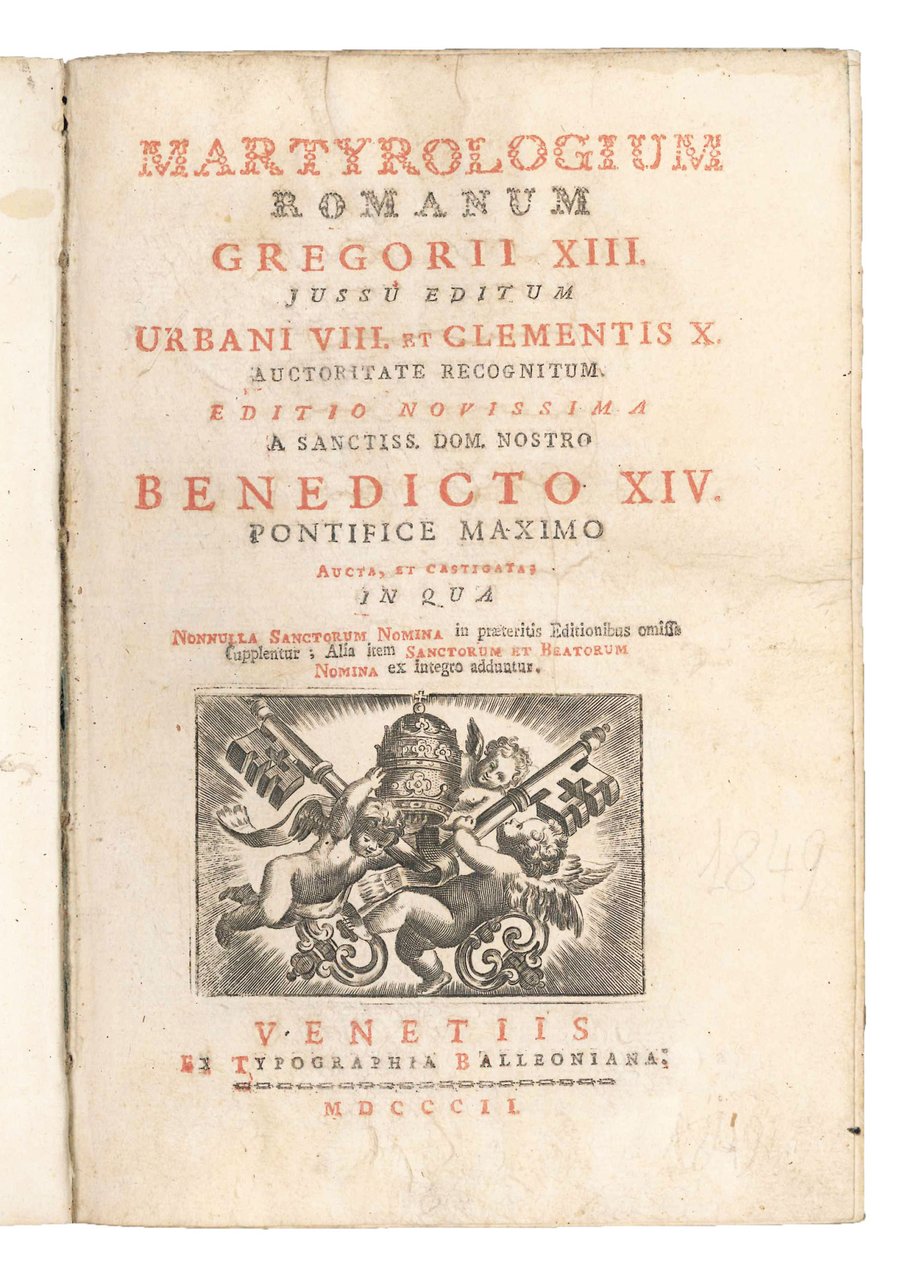 Martyrologium Romanum Gregorii XIII jussu editum Urbani VIII et Clementis … | Immagine principale