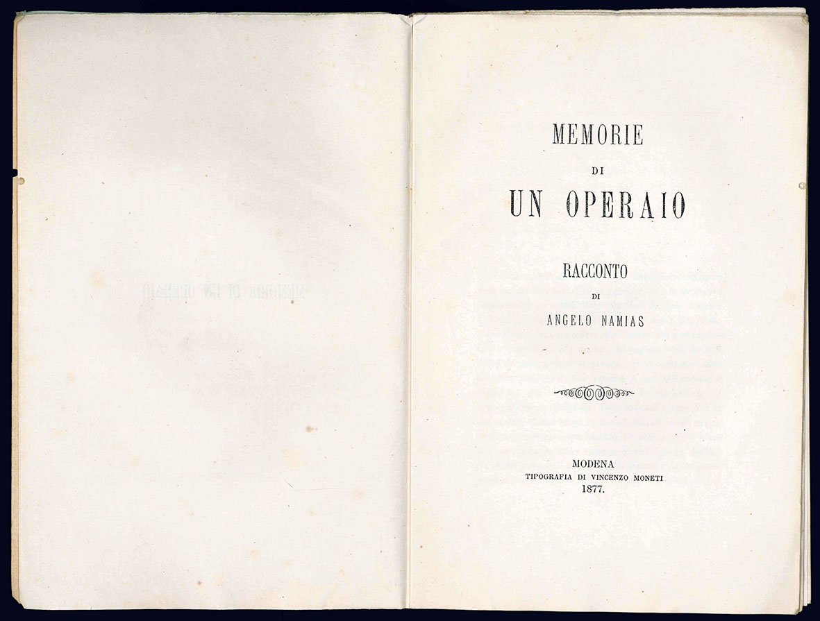 Memorie di un operaio. Racconto.