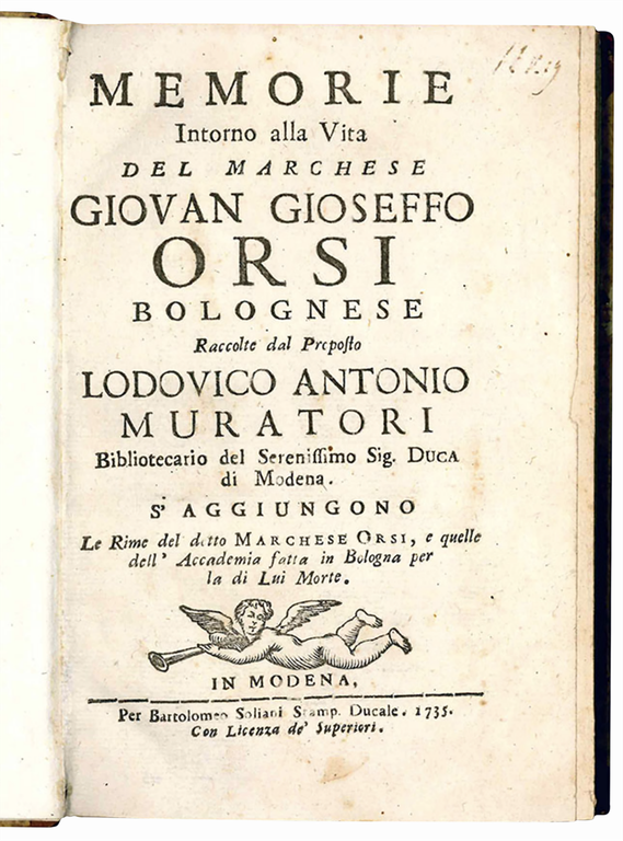 Memorie intorno alla vita del marchese Giovan Gioseffo Orsi bolognese …