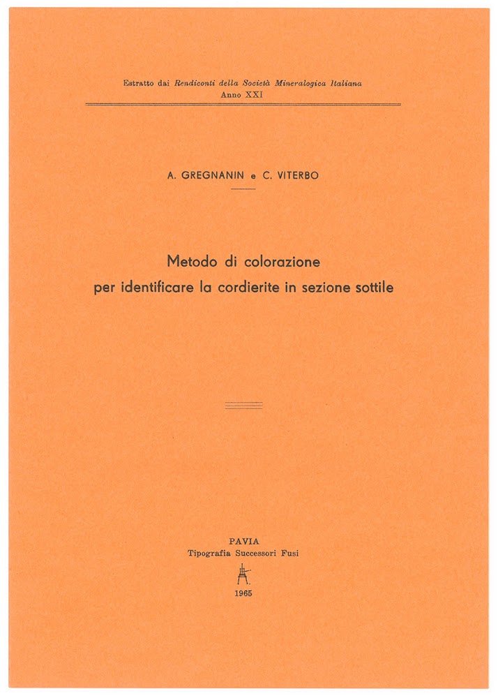 Metodo di colorazione per identificare la cordierite in sezione sottile.