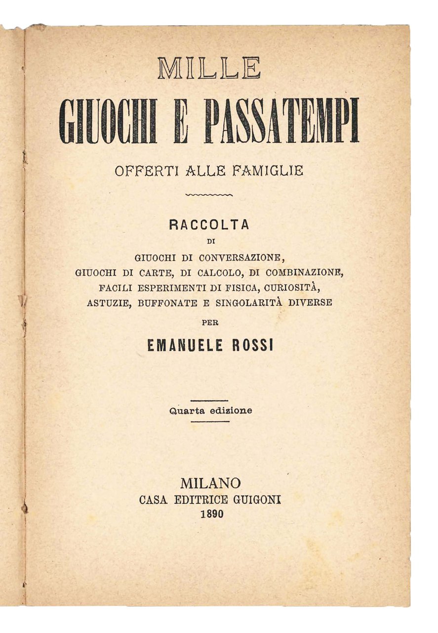 Mille giuochi e passatempi, offerti alle famiglie. | Immagine principale