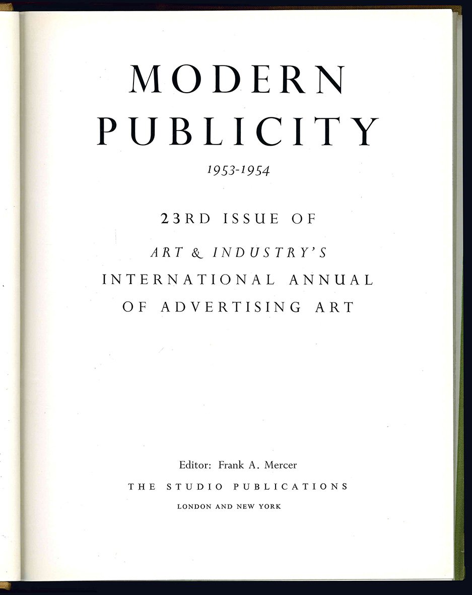 Modern publicity. 23RD issue of art and industry's international annual …