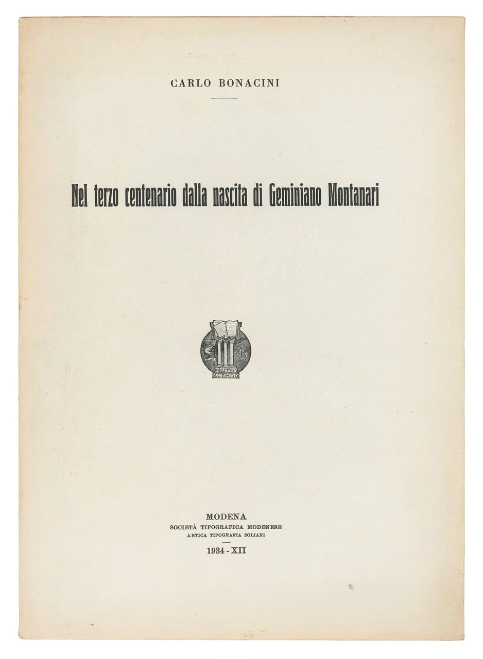 Nel terzo centenario dalla nascita di Geminiano Montanari.