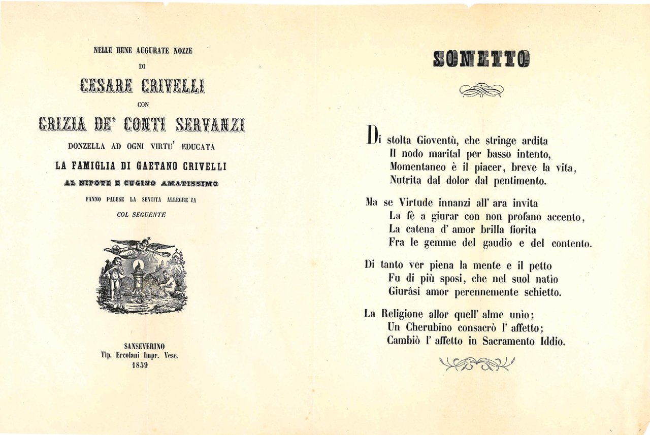 Nelle bene augurate nozze di Cesare Crivelli con Grizia de' … | Immagine principale