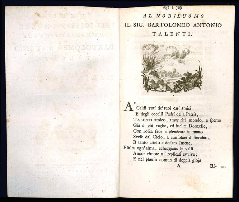 Nelle felicissime nozze de' nobili signori Bartolomeo Antonio Talenti e …